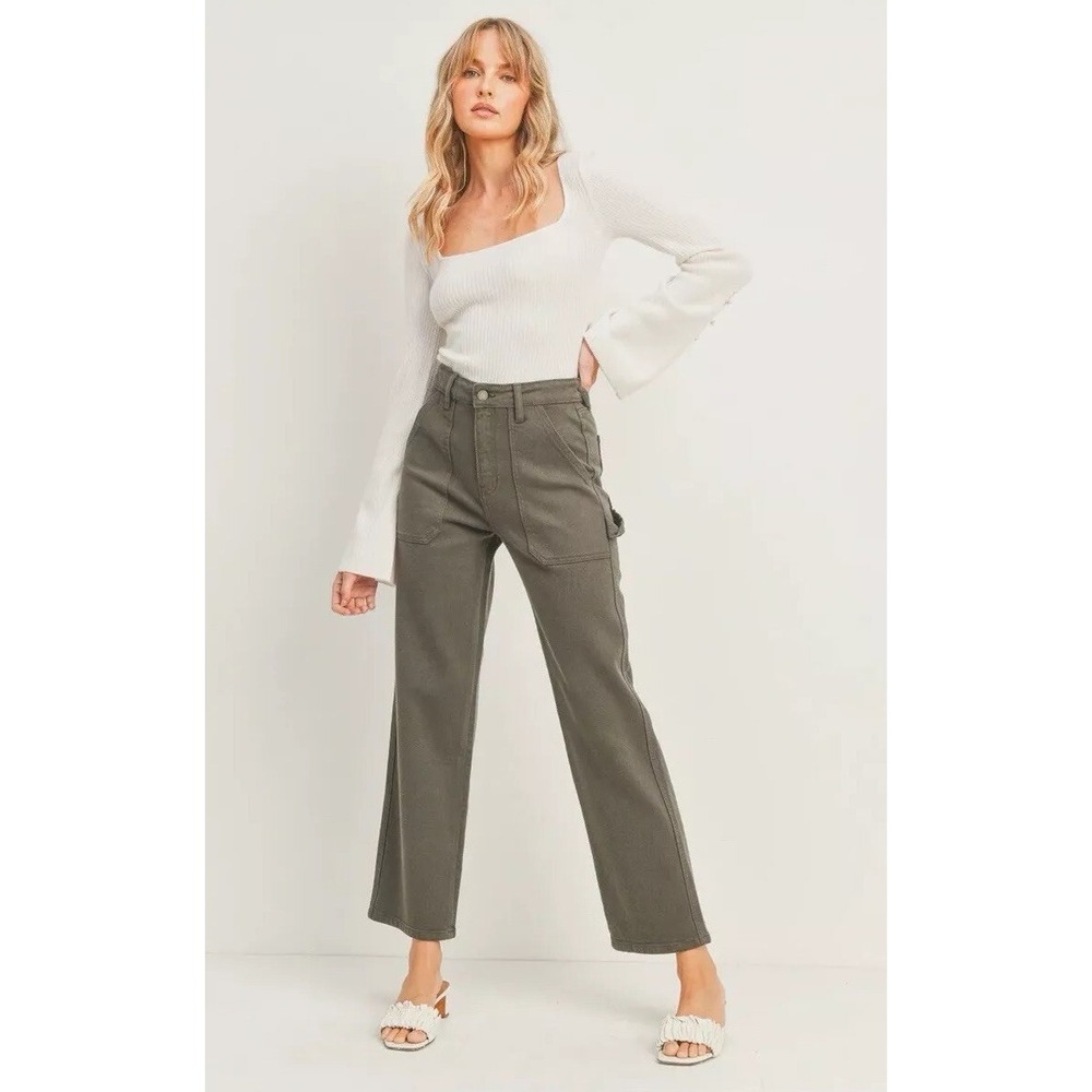 JBD Rue Carpenter Jean /‎ Dark Olive / Wide Straight Leg / Women's 29